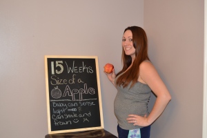 15 Weeks 1 Day 7.18.14 Size of an Apple